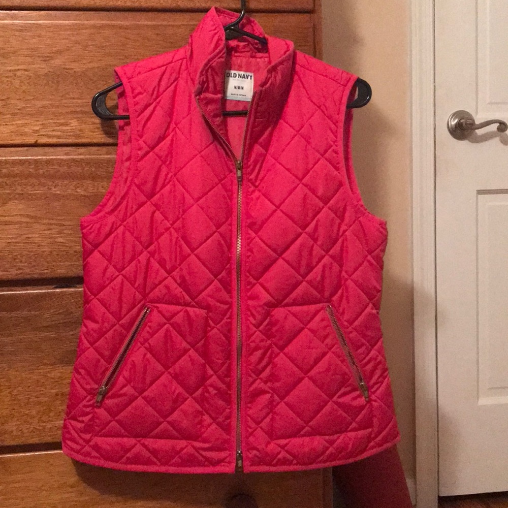 Hot pink quilted vest